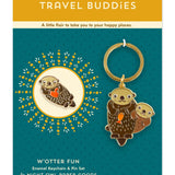 W'otter Fun Travel Buddies Keychain + Pin Gift Set