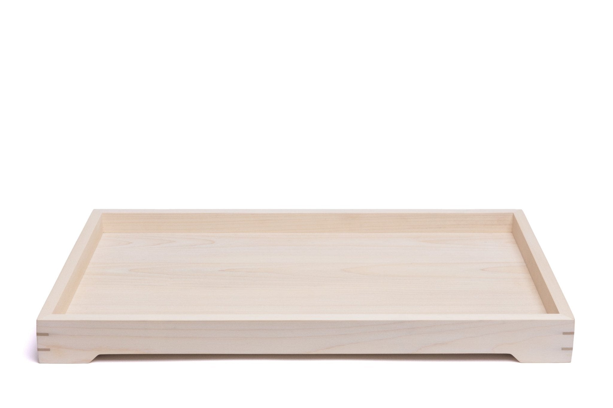 Modern Wooden Tray with Brass Details