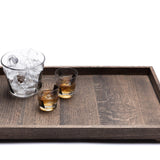 Modern Wooden Tray with Brass Details