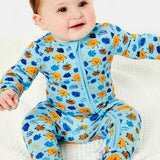 Soft & Stretchy Zipper Footie - Hanukkah Dreidels