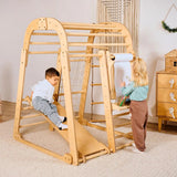 Indoor Wooden Playground for Children with Art Station