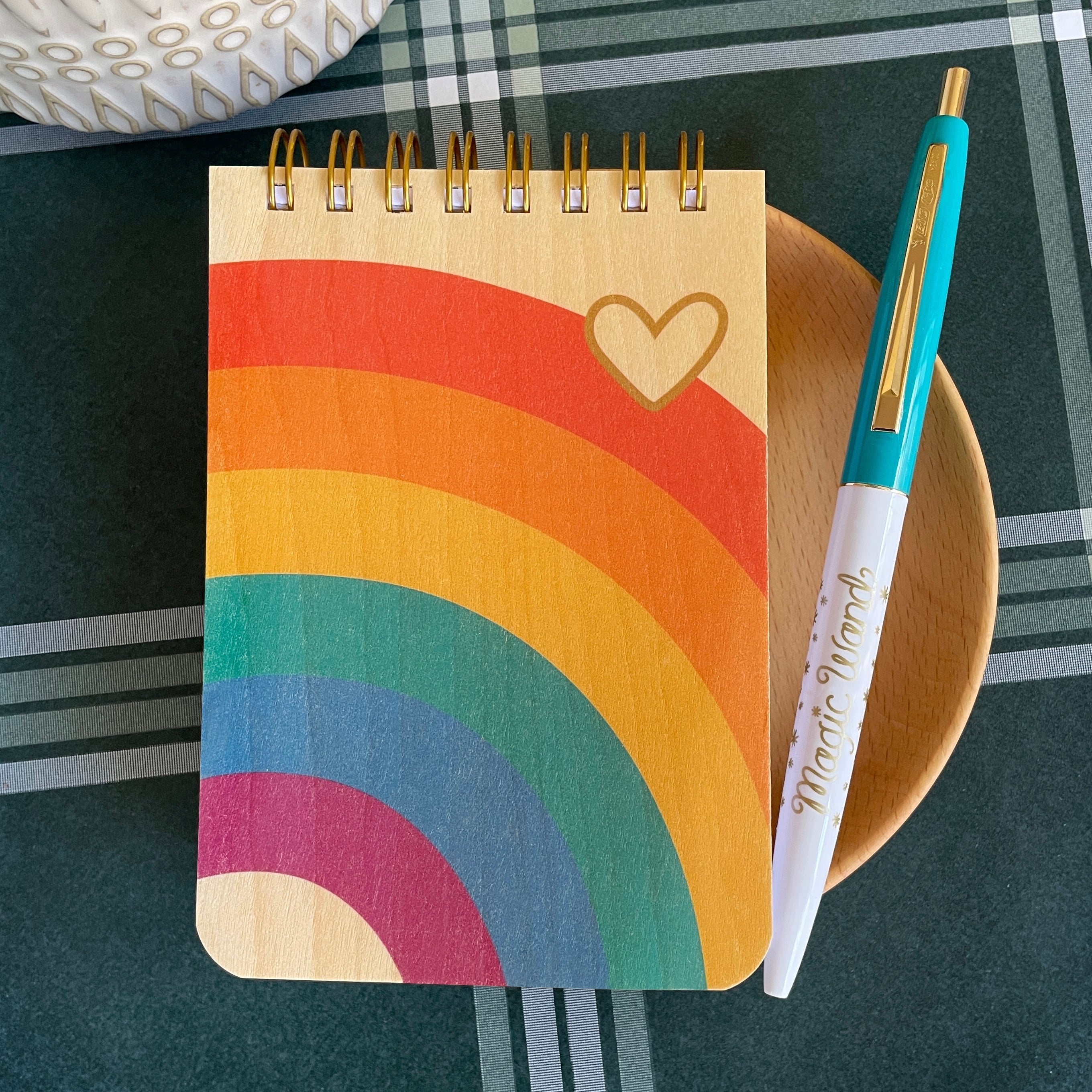 Rainbow Magic Wood Mini Notepad + Pen Gift Set