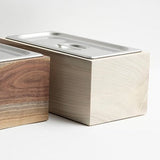 Countertop Compost Bin - Noaway© in Walnut Wood and Stainless Steel