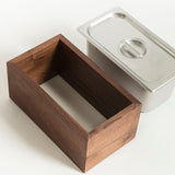 Countertop Compost Bin - Noaway© in Walnut Wood and Stainless Steel