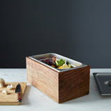 Countertop Compost Bin - Noaway© in Walnut Wood and Stainless Steel