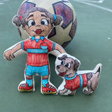 Kiboo Kids Soccer Series: Soccer Girl with Pigtails Doll - Colorable and Washable for Creative Play