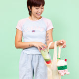 Strawberry Matcha Plush: Boba Tote