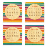 2026 Rainbow Stripes Mini Wood Desk Calendar