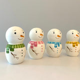 Handcrafted Wooden Snowman Peg Doll